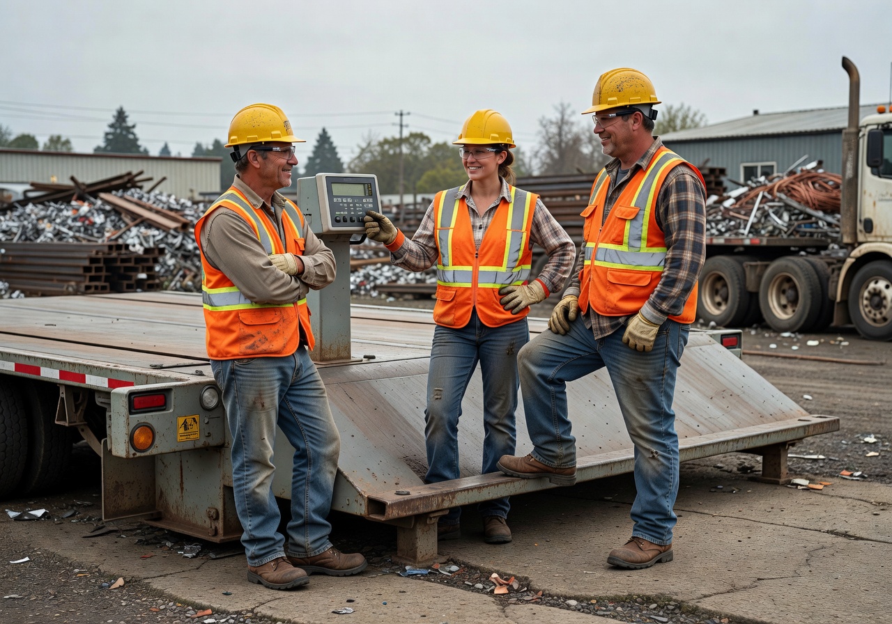 Bob's Metals team, trucks, and scale operations